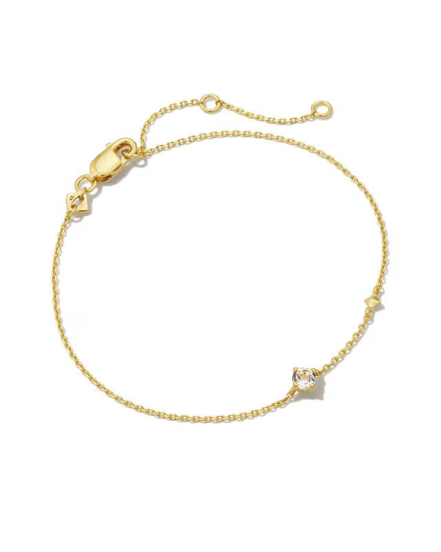 Maisie 18k Gold Vermeil Delicate Chain Bracelet in White Topaz | Kendra Scott