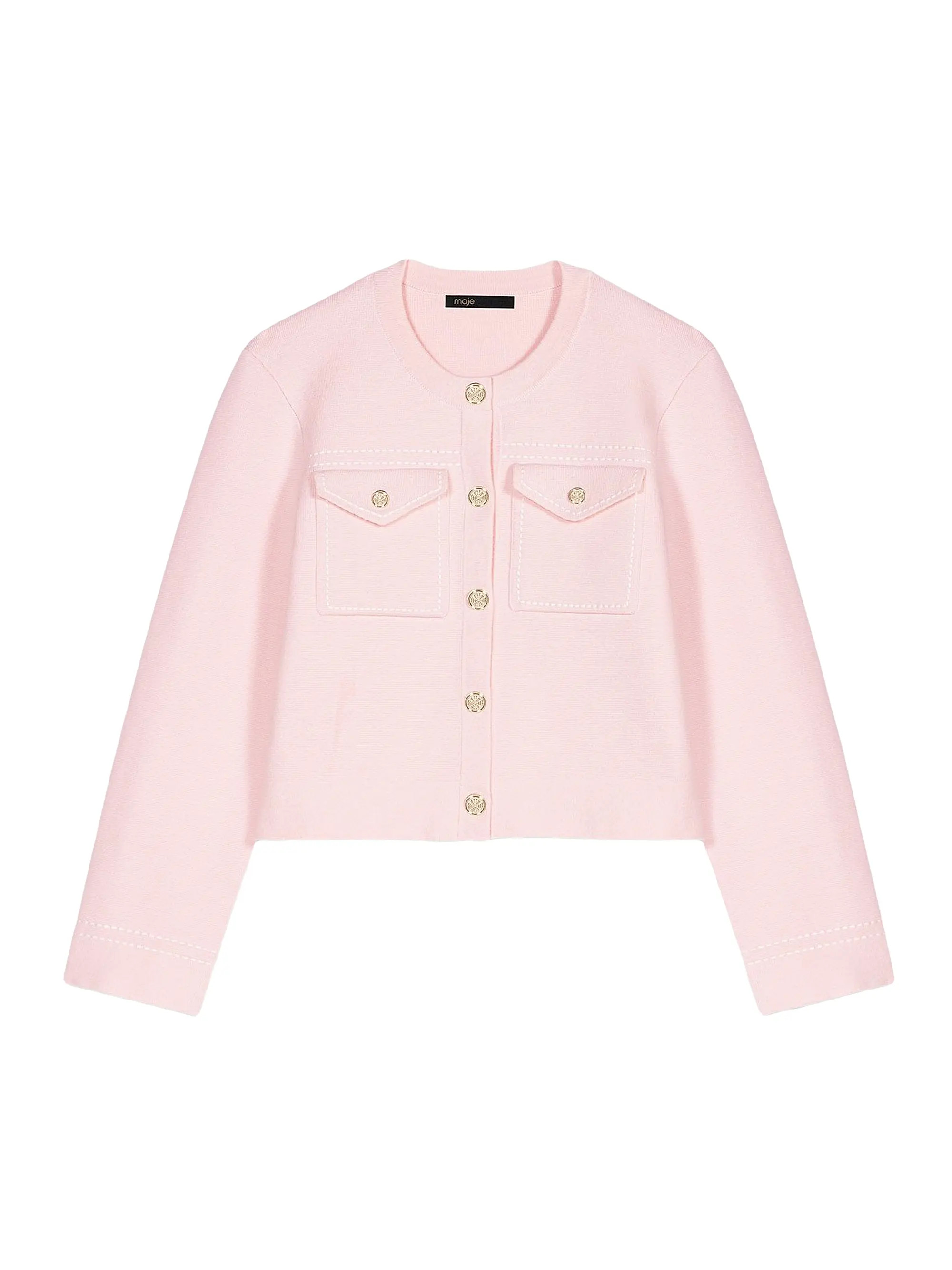 Topstitched Cropped Cardigan | Saks Fifth Avenue