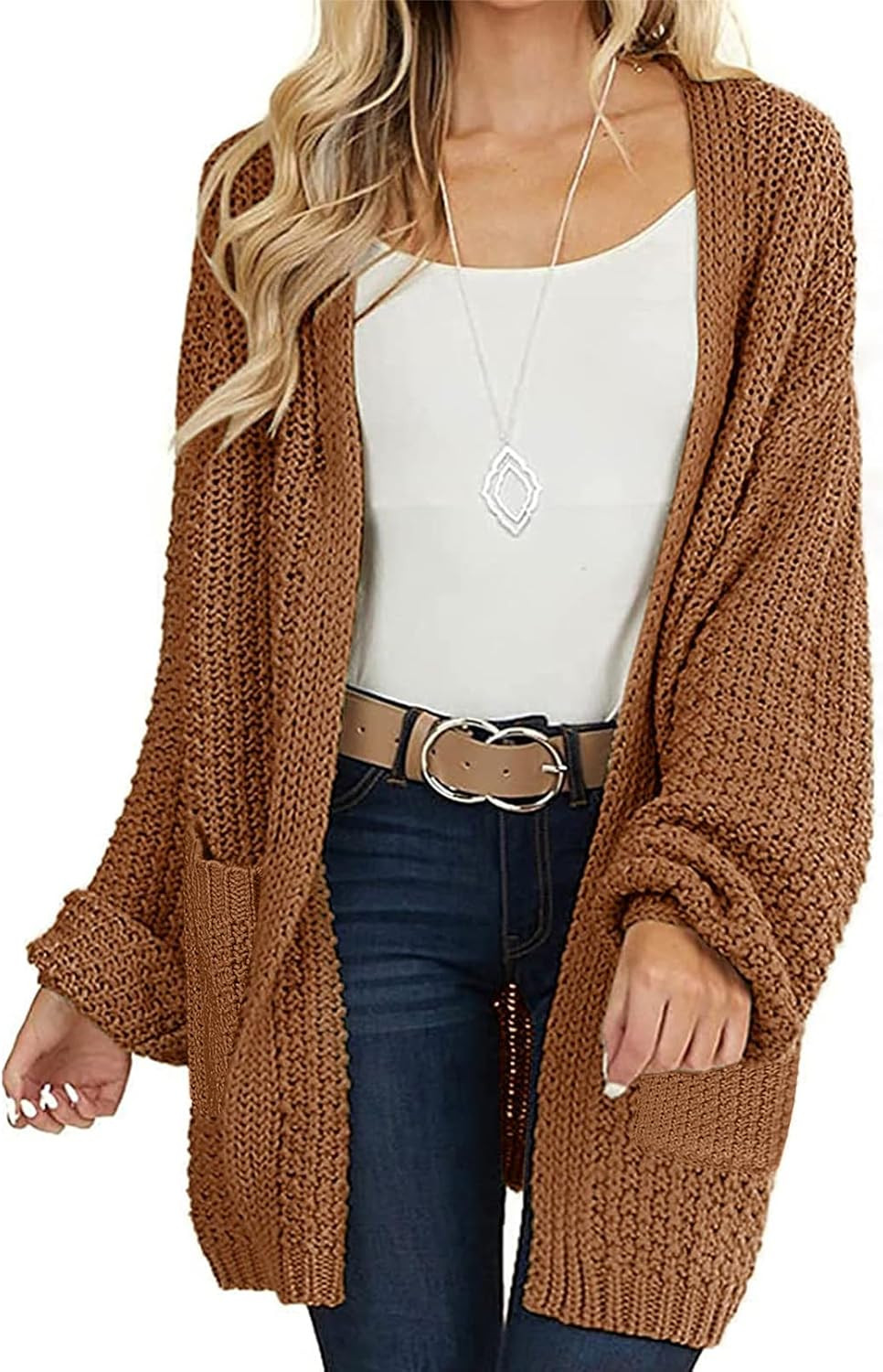 MEROKEETY Womens 2026 Fall Long Sleeve Chunky Knit Cardigan Sweaters | Amazon (US)