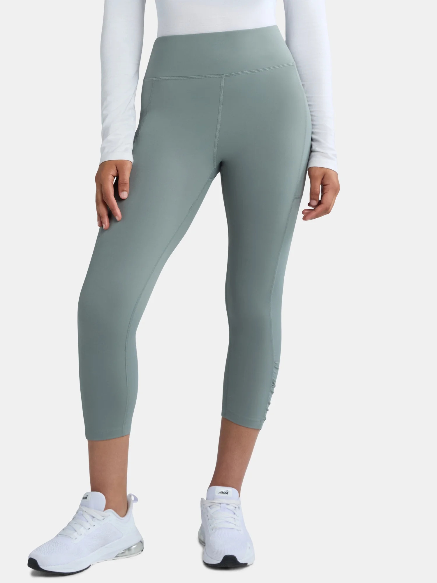 Avia Women's SoftSculpt Ruched High Rise Capri Leggings, Sizes XS-XXXL | Walmart (US)
