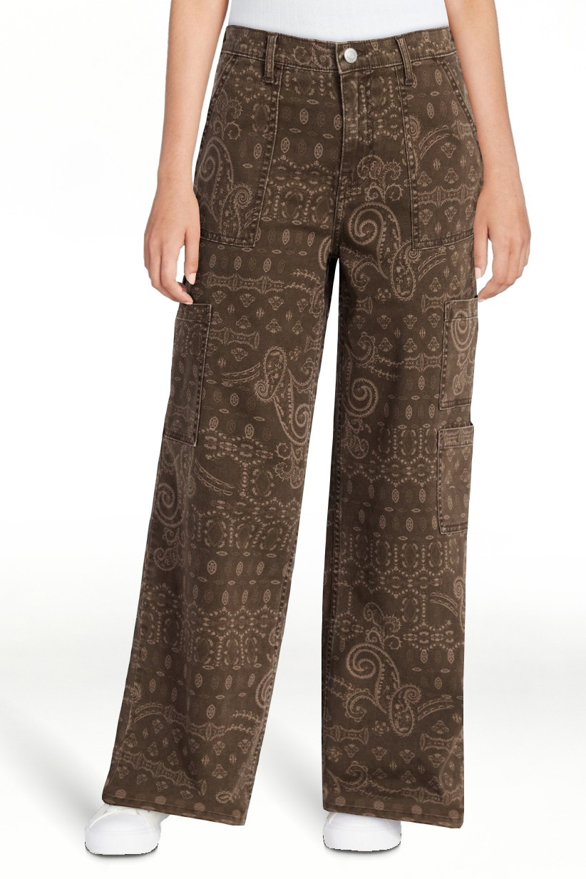 No Boundaries Women's Wide Leg Cargo Pants, 33.5" Inseam, Sizes XXS-4X | Walmart (US)