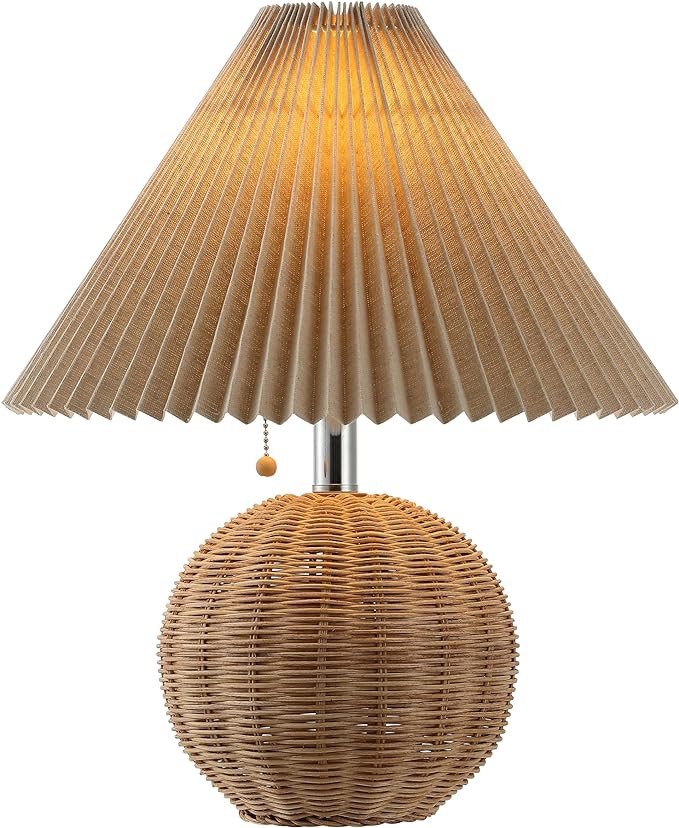 JONATHAN Y JYL1145C Aksel 17.25" Coastal Scandinavian Rattan/Iron Sphere LED Table Lamp with Plea... | Amazon (US)