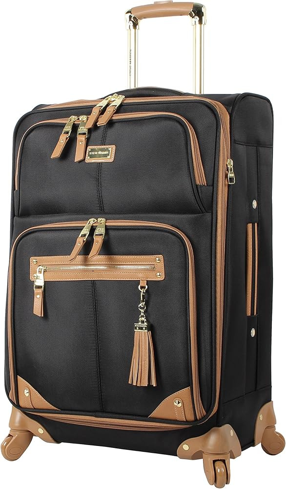 Steve Madden Designer Luggage Collection - Lightweight 24 Inch Expandable Softside Suitcase - Mid... | Amazon (US)