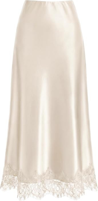 ZESICA Women's Lace Satin Maxi Skirts Fall 2026 Business Casual Long Skirt | Amazon (US)
