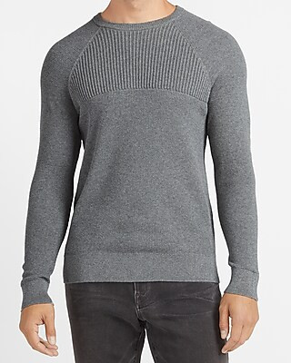 Solid Ribbed Crew Neck Sweater | Express