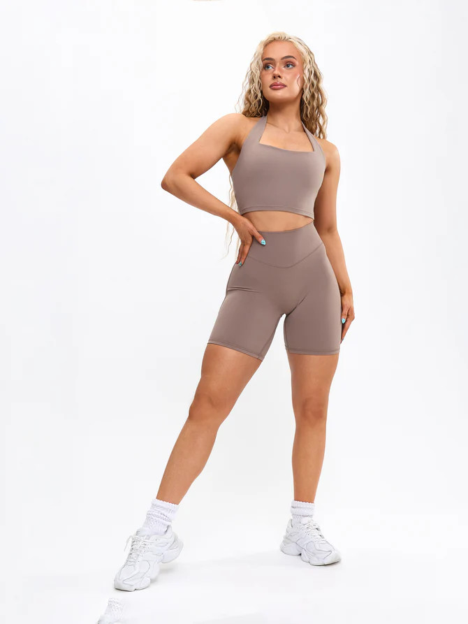 Revolution Halter Crop - Chai Latte | Buffbunny