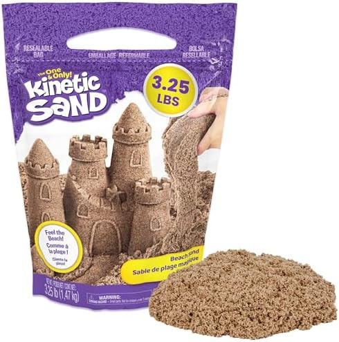 Kinetic Sand, 3.25lbs Beach Play Sand, Amazon Exclusive, Easter Basket Stuffers, Moldable Sensory... | Amazon (US)