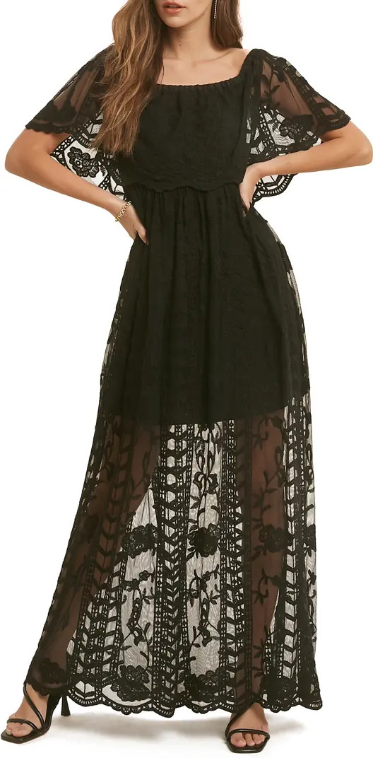 Lace Overlay Off the Shoulder Maxi Dress | Nordstrom Rack
