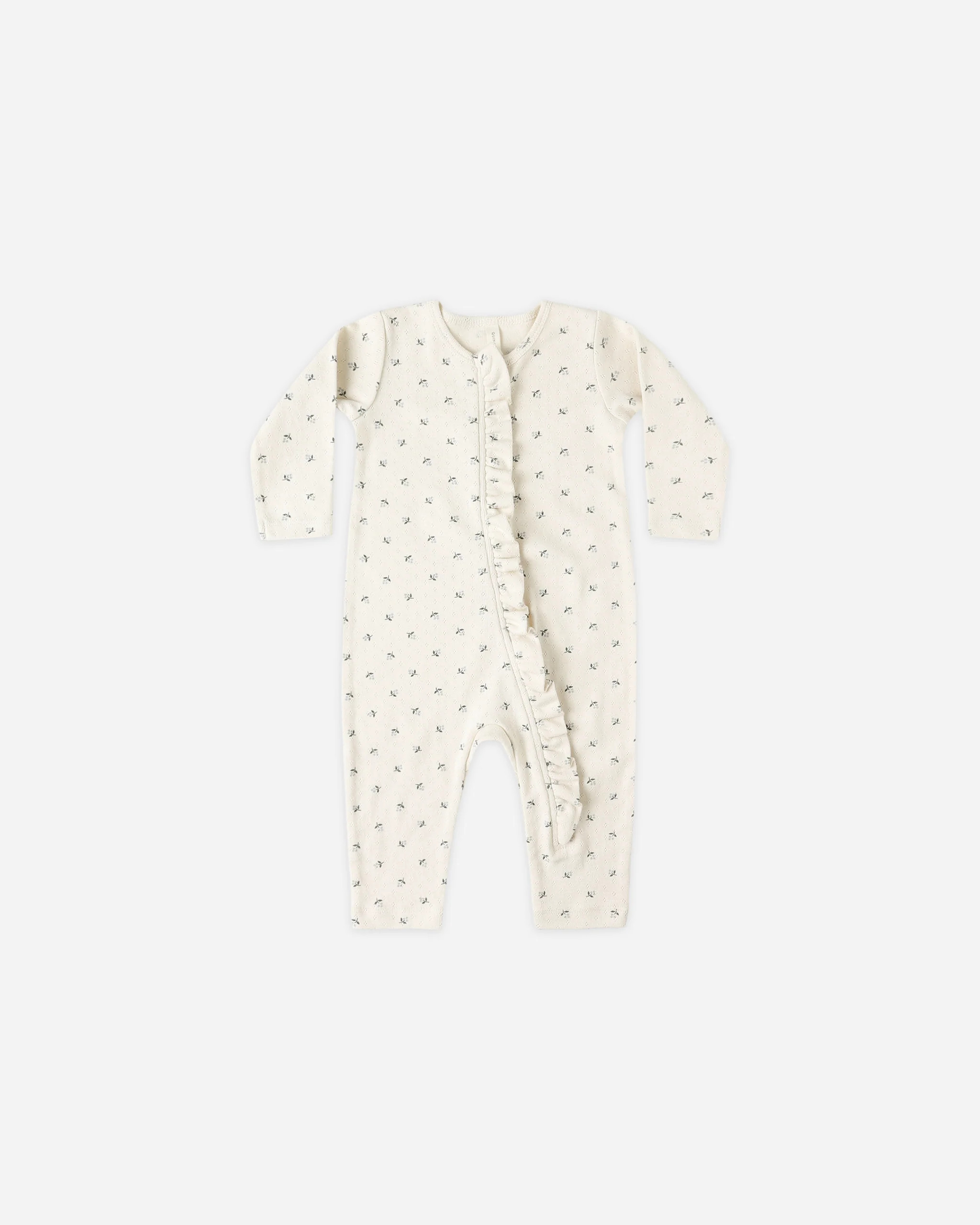 Ruffle Jumpsuit Blue Ditsy | Rylee + Cru