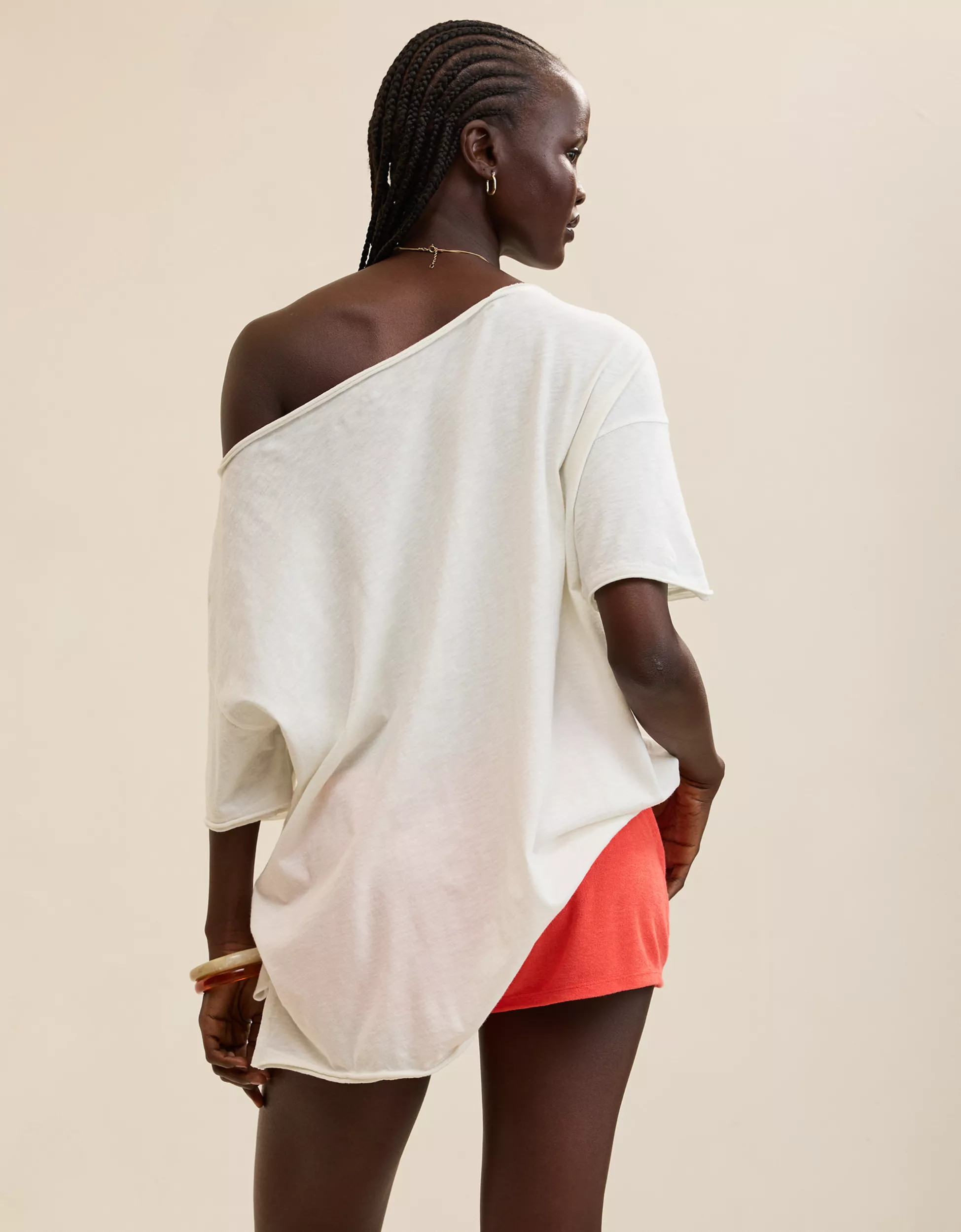 Aerie Off The Shoulder Oversized Boyfriend T-Shirt | Aerie
