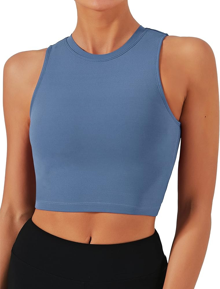 Natural Feelings Sports Bras for Women Removable Padded Yoga Tank Tops Sleeveless Fitness Workout... | Amazon (US)