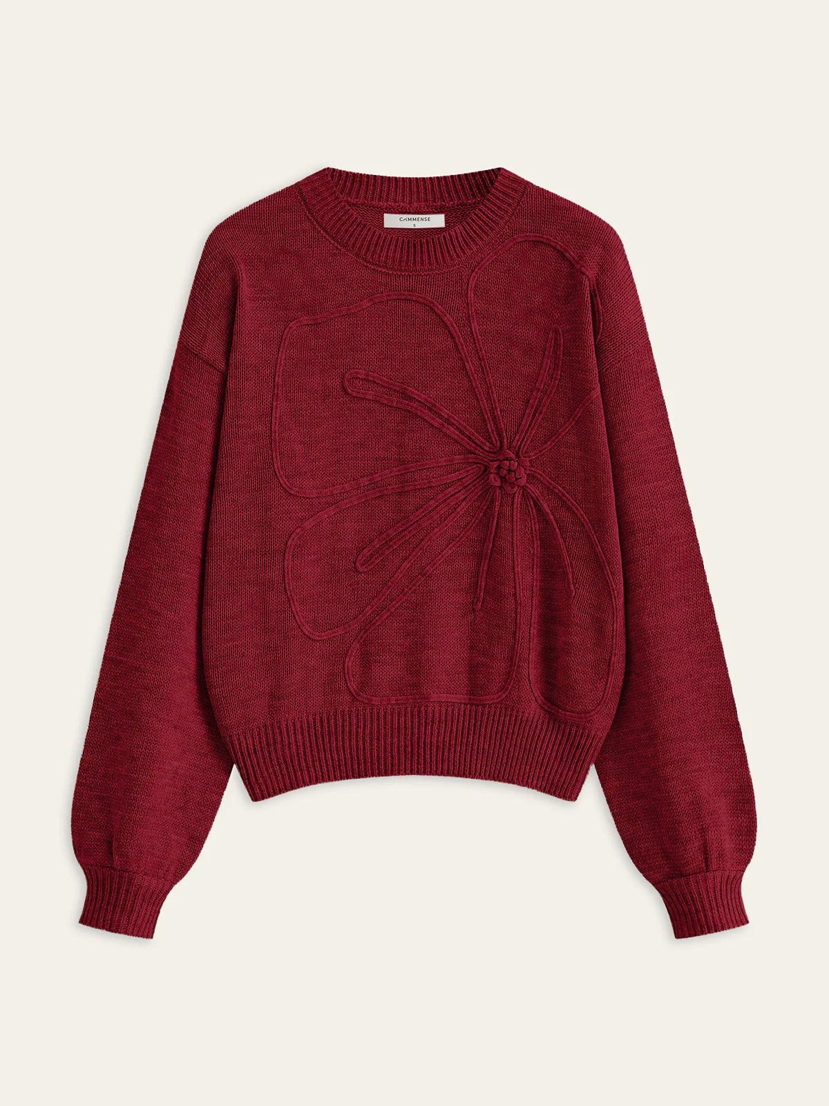 Flower Applique Sweater | Commense