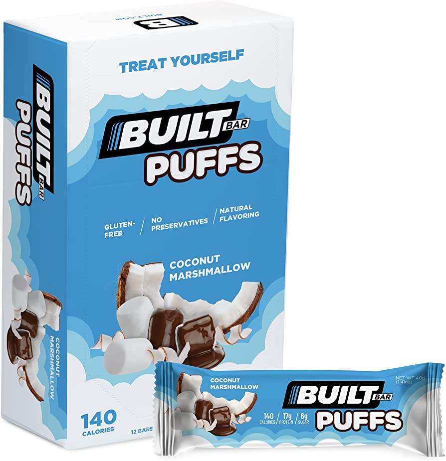 Built Bar 12 Pack High Protein Energy Bars | Gluten Free | Chocolate Covered | Low Carb | Low Cal... | Amazon (US)