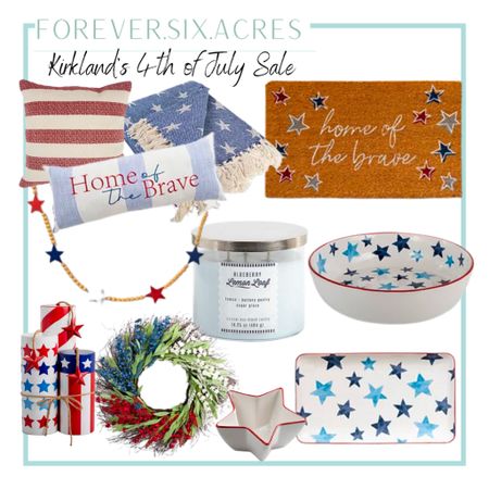 Kirkland’s home sale! Here’s the 4th of July things on sale for 25% off, and the door mat is only $5.97. 

Home decor, serving tray, serving dish, wreath, 4th of July , patriotic decor, pillow, blanket, garland, candle Kirkland’s home 

#LTKhome #LTKsalealert #LTKSeasonal