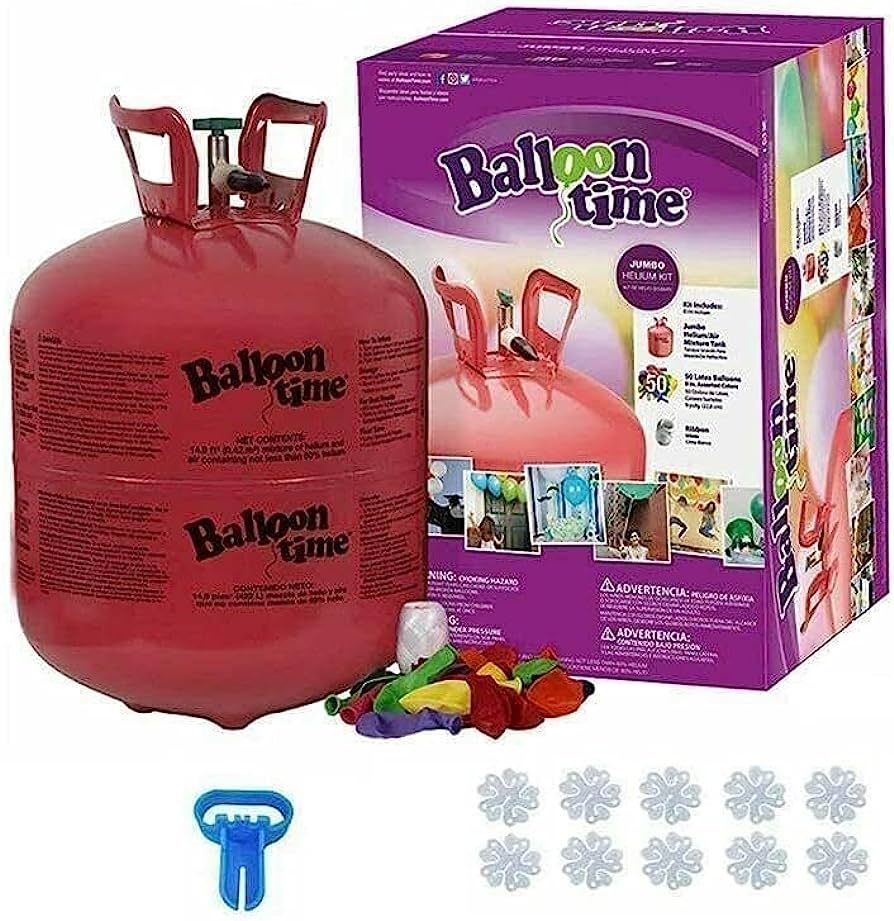Unbranded Disposable Jumbo Helium Tank, 50 Balloons Included | Amazon (US)