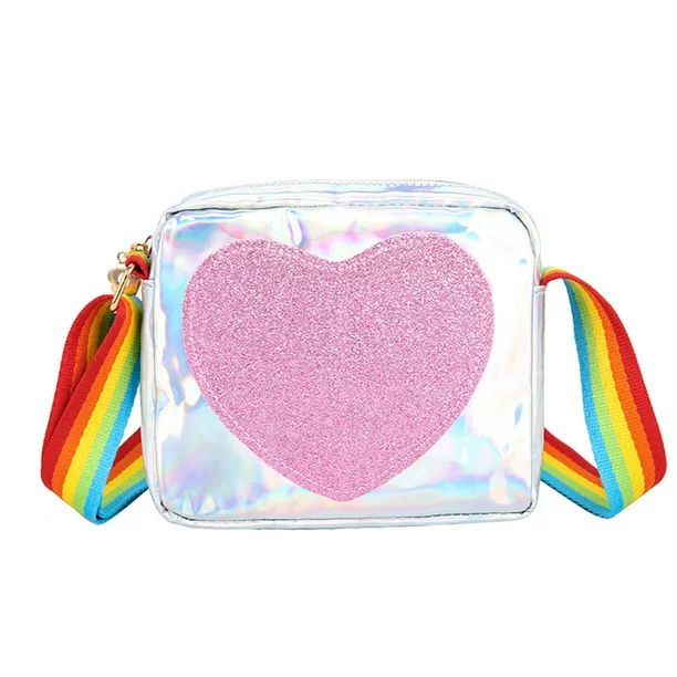 Dicasser 1PC Kids Purse Sequin Crossbody Bag Glitter Crossbody Purse Heart Purse Ideal Gift for B... | Walmart (US)