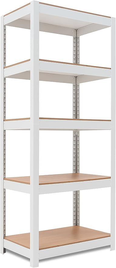 HOMEDANT House 5 Tier 24.4" W Laminated Metal Shelving Unit Adjustable Storage Utility Rack Heavy... | Amazon (US)
