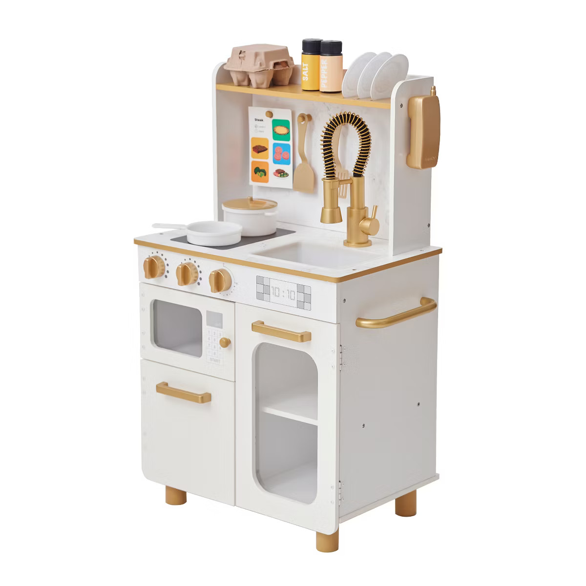 Teamson Kids Little Chef Memphis Play Kitchen + Accessories, White/Gold | Target