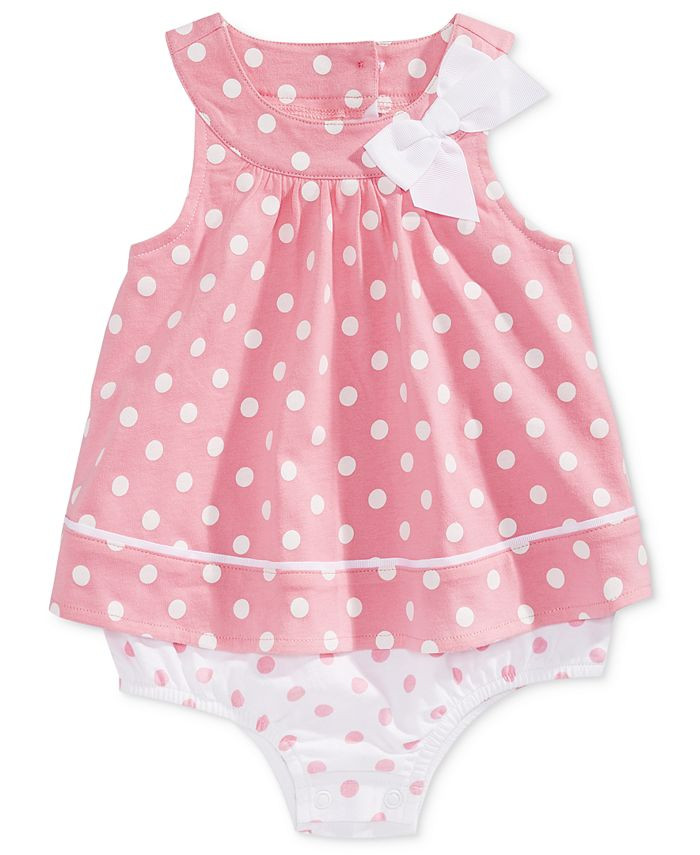 First Impressions Baby Girls Dot-Print Cotton Skirted Romper, Created for Macy's & Reviews - All ... | Macys (US)