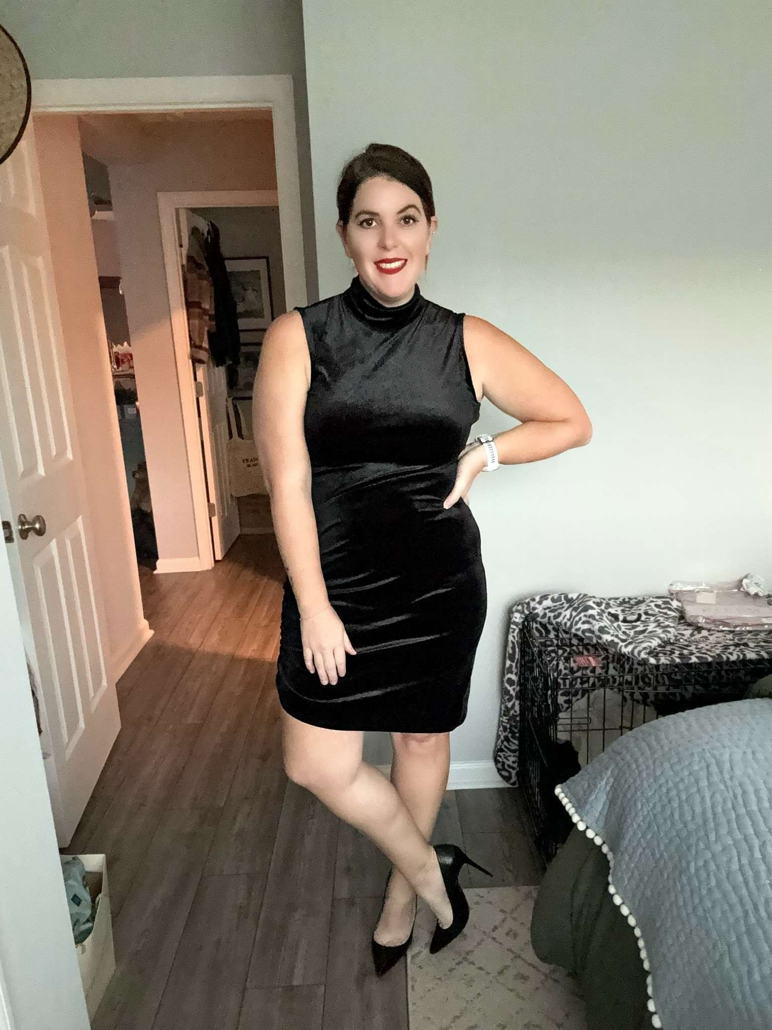 If sequins aren’t your thing for NYE, then you need to check out this little black velvet dress! The dress is gorgeous, the material is amazing, the dress comes in three color options and it runs TTS! The dress is also less than $80! Definitely check this one out because it would also be an amazing date night dress! 

#LTKparties #LTKstyletip #LTKHoliday
