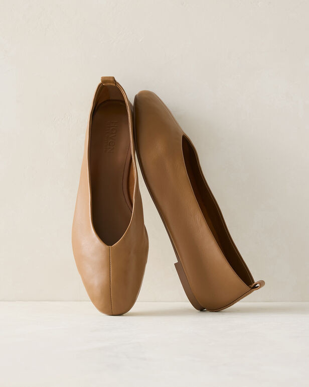 Leather Almond Toe Flats | Haven Well Within
