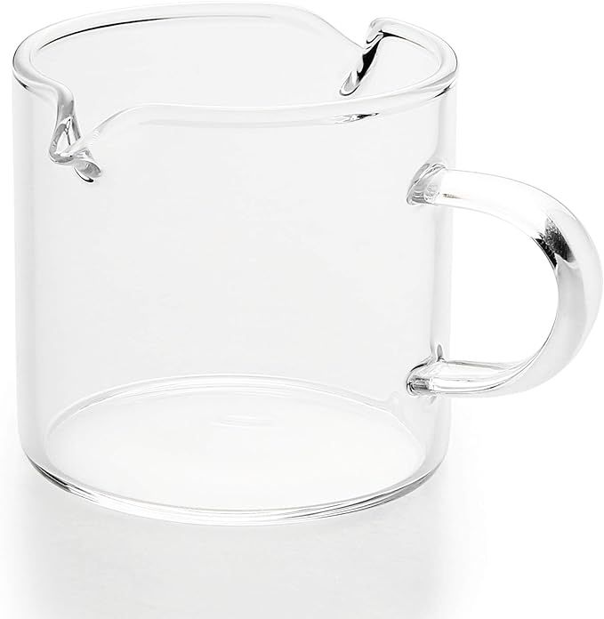 BCnmviku Shot Glasses Espresso Parts Double Spouts Milk Cup Clear Glass (Clear Glass-1Pack) | Amazon (US)