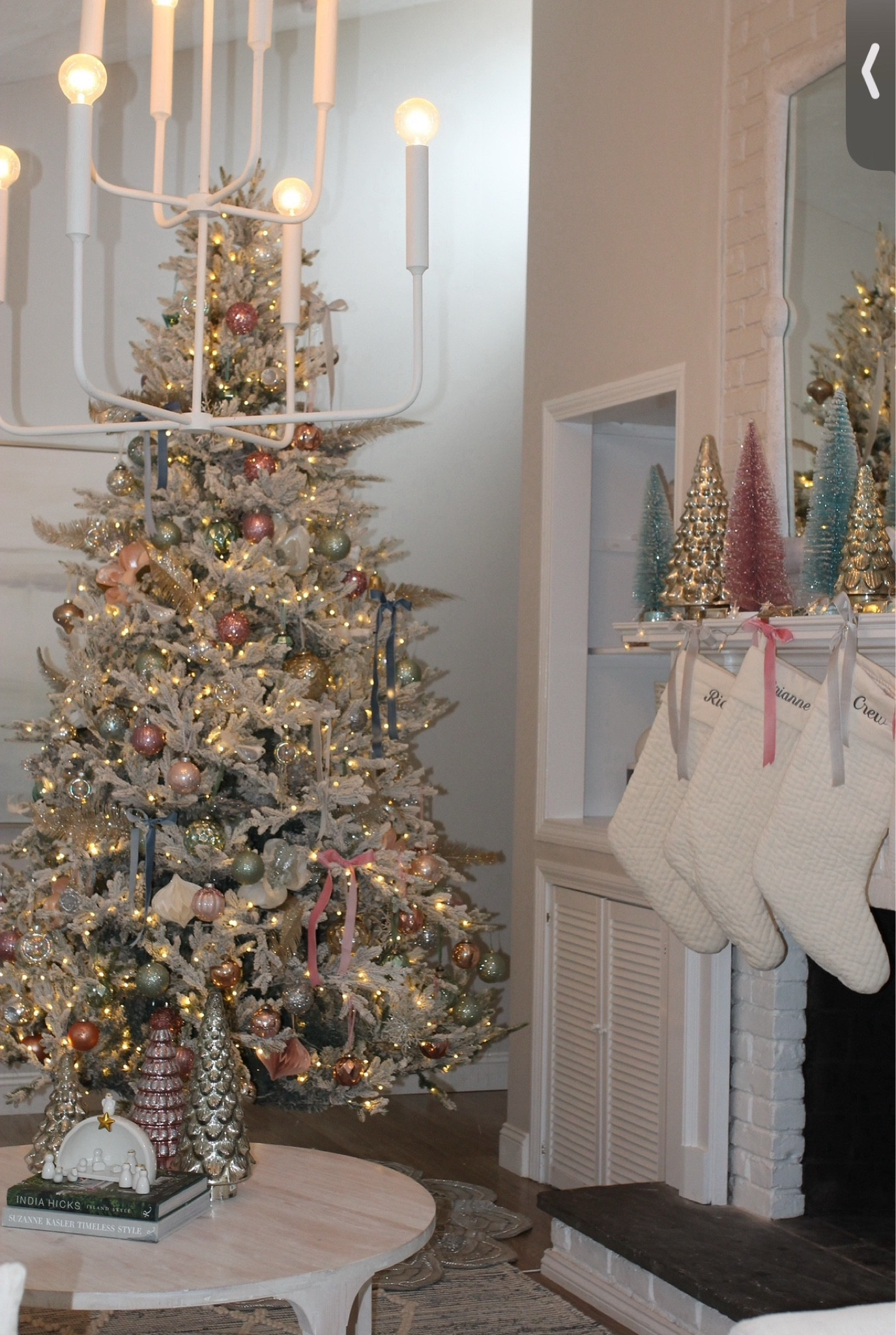 Flocked white Christmas Tree, Holiday home decor, Christmas Decor - my pre-lit tree is 9 feet for $599. The 7.5 ft is $399.
This is the best one I've found and it's beautiful. There are two flocked options  at Home Depot from the Home Decorators brand but mine is the only Fraser Fir style, which is the most attractive one. 

My quilted monogrammed stockings are the large size.


#fauxtree #christmastree #flockedtree #flocked #christmas #christmasdecor
Flocked tree, white flocked Christmas tree, holiday home, faux tree, artificial Christmas tree, Christmas decorations, king of christmas, snowy tree, green Christmas tree, white Christmas tree, bedroom, home, decor, holiday decor, ornaments, stockings, pastel holiday, white holiday decor, bottle brush trees, pink decor, white Christmas, neutral holiday decor#LTKhome

#LTKHoliday

#LTKHome