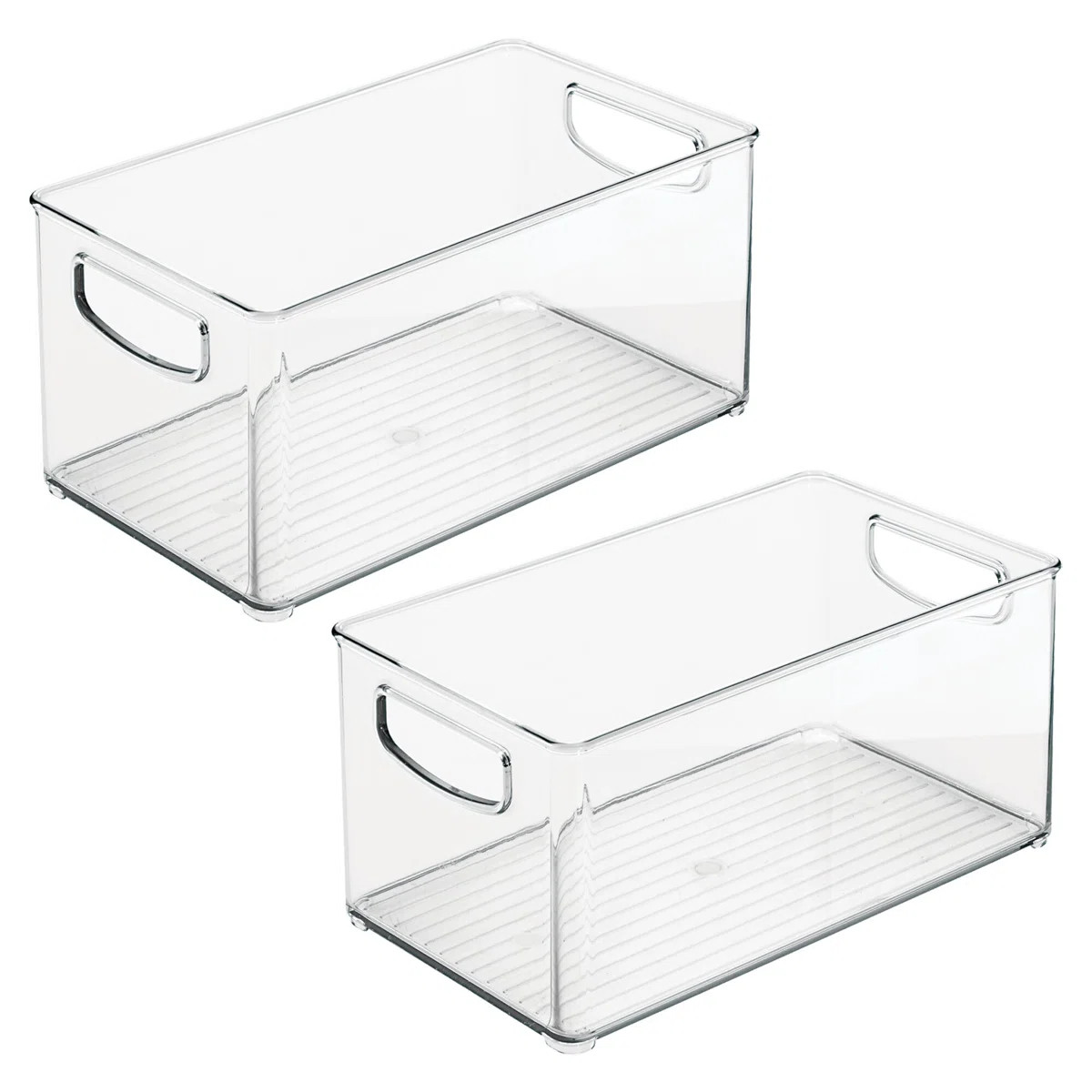 iDesign Plastic Stackable Pantry Bin with Handles - Set of 2 - Clear (Set of 2) | Wayfair North America