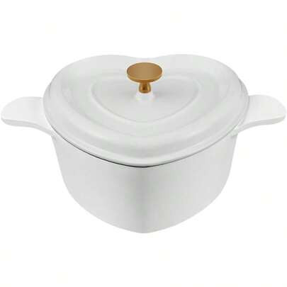 Heart Shaped Dutch Oven 3 Qt Cast Iron Dutch Oven Pot With Lid Enameled Cast Iron Dutch Oven For Bread Baking, White | SHEIN