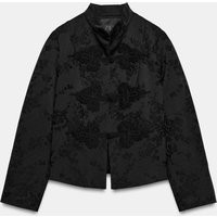Zara - Zw Collection Jacquard Jacket With Frog Fastenings - Black - S - Woman | Zara US
