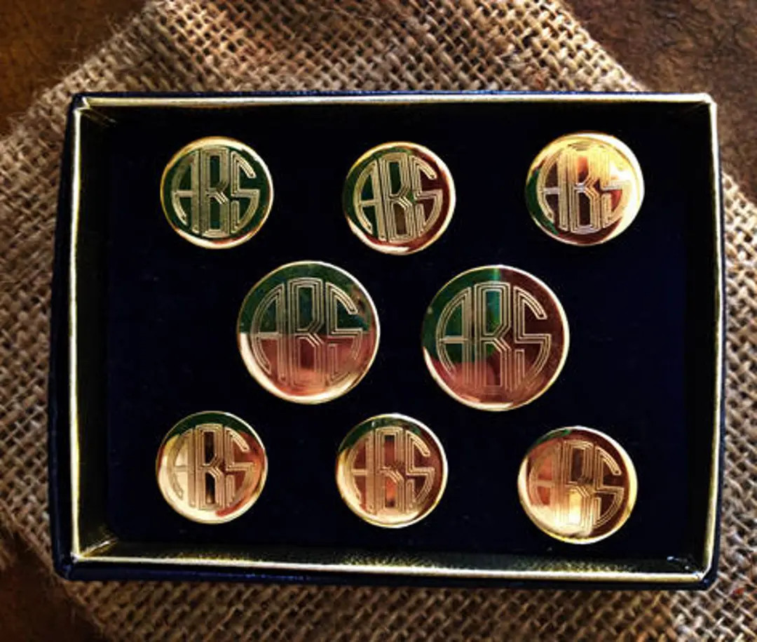 Monogram Buttons Set/custom Blazer Buttons/grooms - Etsy | Etsy (US)