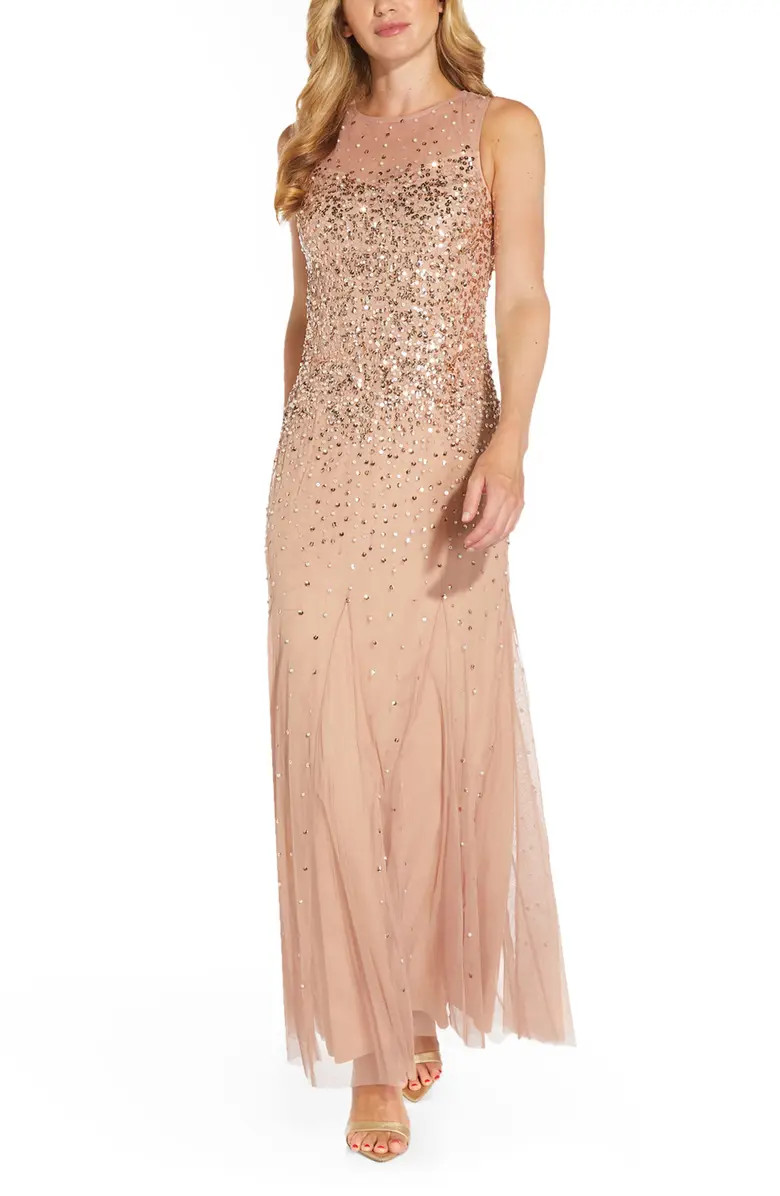 Adrianna Papell Beaded Mesh Gown | Nordstrom | Nordstrom