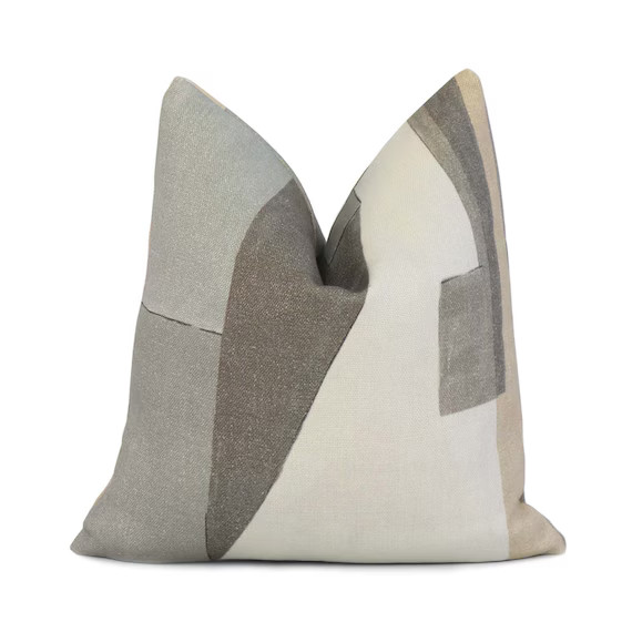 Greige Beige Cream Color Block Decorative Designer Pillow | Etsy | Etsy (US)