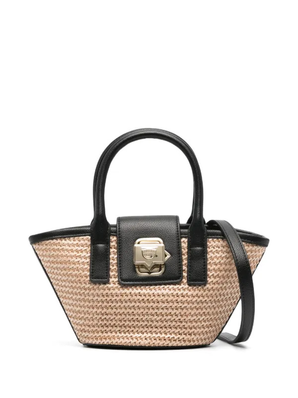 Chiara Ferragni woven-straw Mini Bag - Farfetch | Farfetch Global