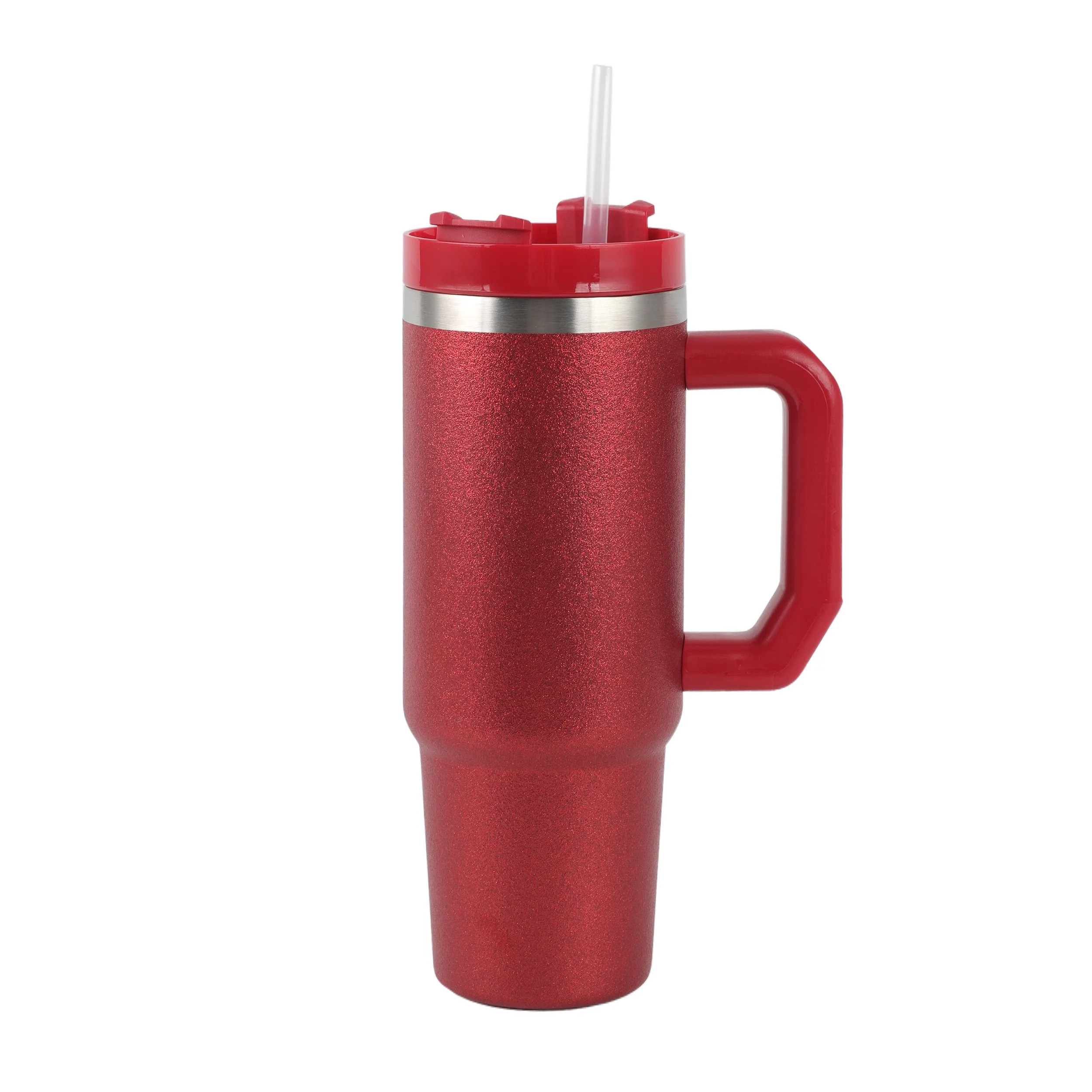Cook with Color 30oz Stainless Steel Tumbler with Lid and Straw, Glitter Red - Walmart.com | Walmart (US)