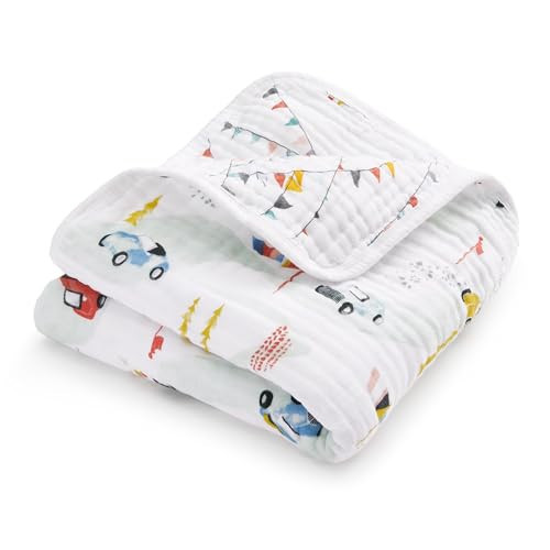 aden + anais Essentials Cotton Muslin Dream Blanket, Perfect for Babies, Infants and Toddlers, Crib Blanket, Nursery Essential, Vintage Car Rally | Amazon (US)