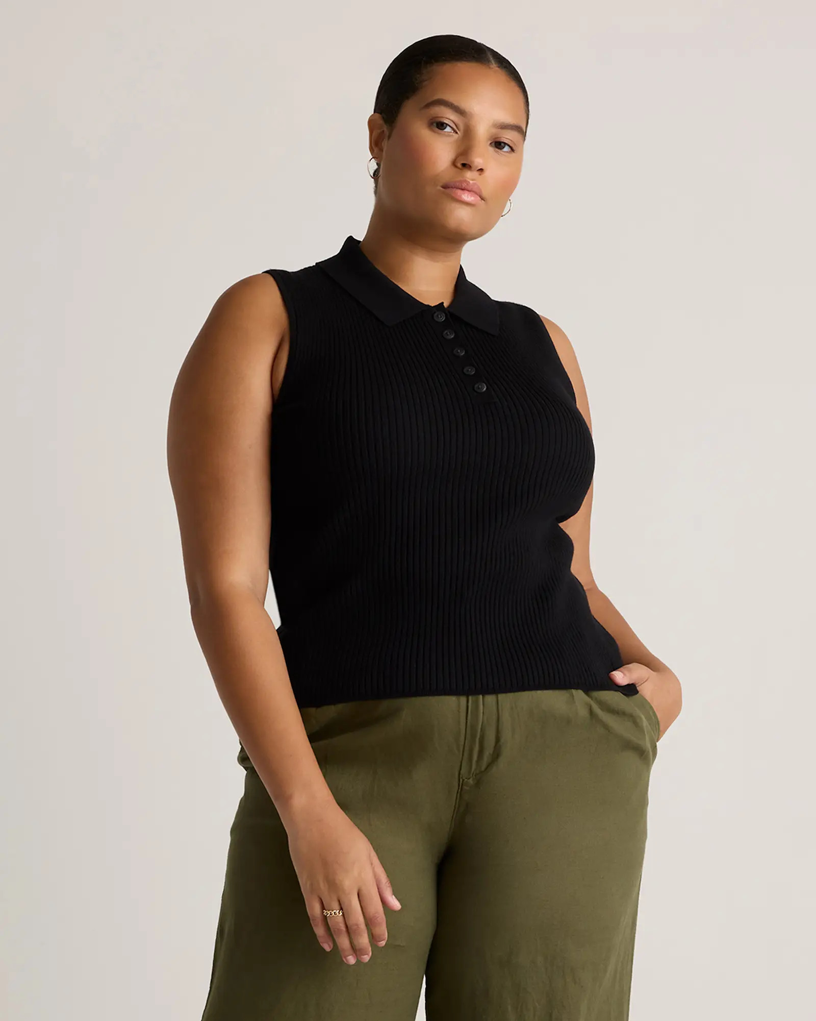 Eco-Knit Polo Sweater Tank | Quince