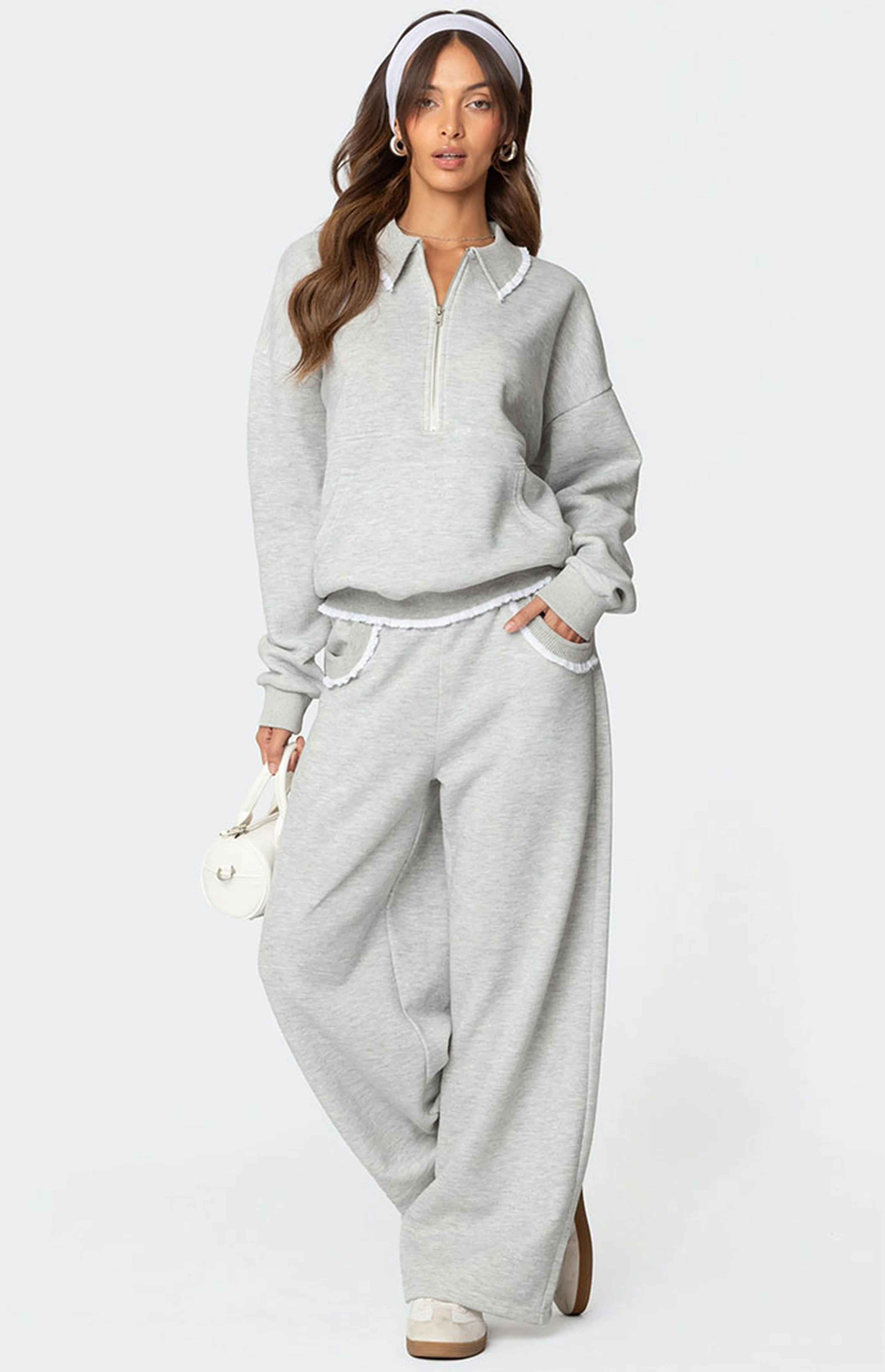 Edikted Ashtin Ruffle Trim Sweatpants | PacSun