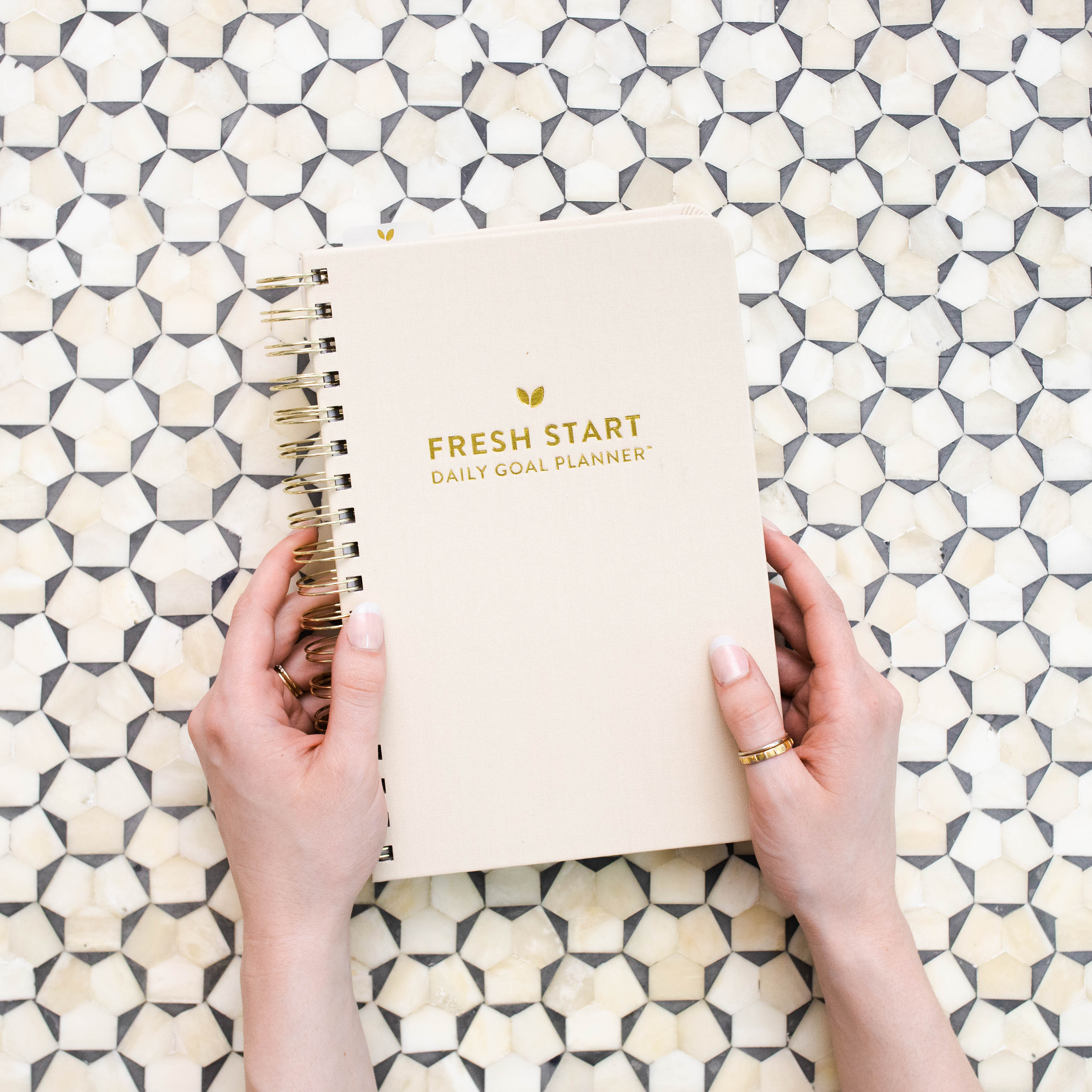Fresh Start Daily Goal Planner® | Undated (Natural Linen Spiral) | Cultivate What Matters
