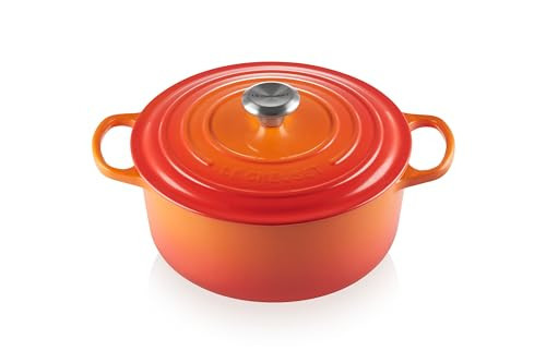 Le Creuset Enameled Cast Iron Signature Round Dutch Oven with Lid, 5.5 Quart, Flame | Amazon (US)