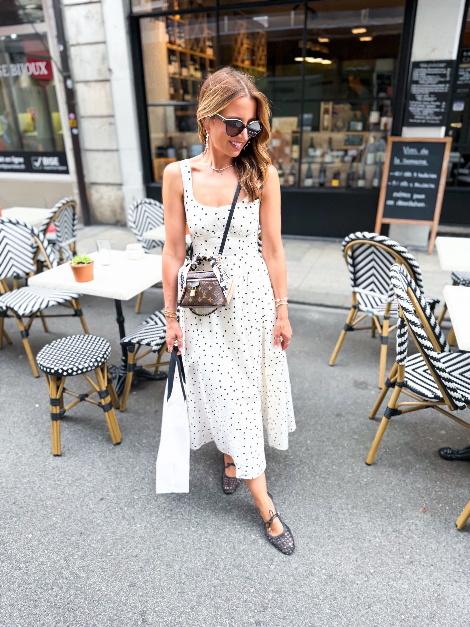 My Europe outfit of the day! Linen blend polka dot dress in XXS petite. Woven ballet flats are TTS (walked over 11,000 steps in these today). Summer dress. Europe style. Summer outfit. Vacation dress. Vacation outfit.

#LTKootd #LTKgrwm #LTKTravel