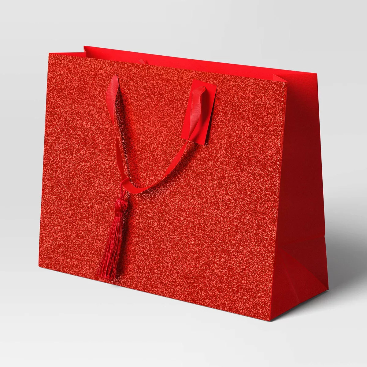 Large Vogue Glittered Christmas Gift Bag Red - Wondershop™ | Target