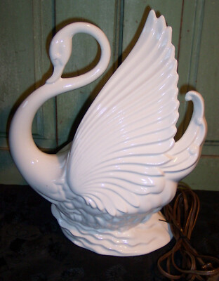 Vintage 50's MCM Swan TV Lamp/Planter Maddox of Calif. #828 USA Works | eBay US