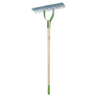 54 in. Hardwood Handle 19-Tine Adjustable Thatch Rake | The Home Depot