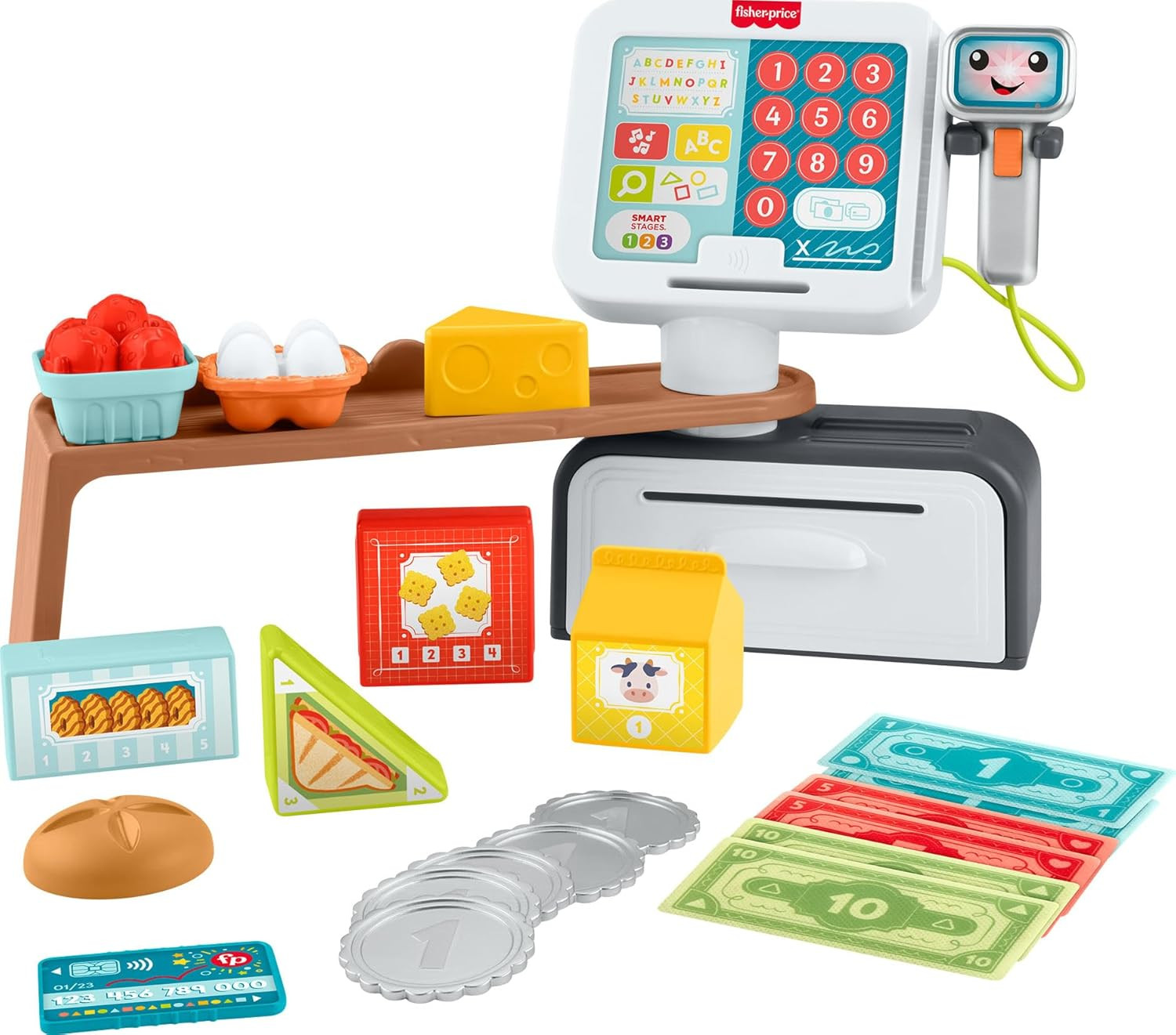 Fisher-Price Toddler Learning Toy Laugh & Learn Count & Shop Cash Register Play Store with 20 Pie... | Amazon (US)