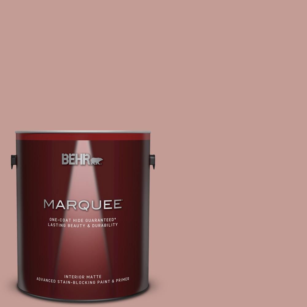 BEHR MARQUEE 1 gal. #S170-4 Retro Pink One-Coat Hide Matte Interior Paint and Primer in One-14540... | The Home Depot