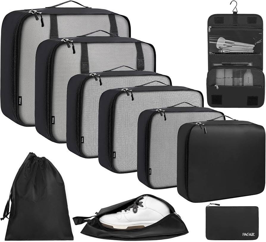 BAGAIL 10 Set Packing Cubes Various Sizes Packing Organizer for Travel Accessories Luggage Carry ... | Amazon (US)