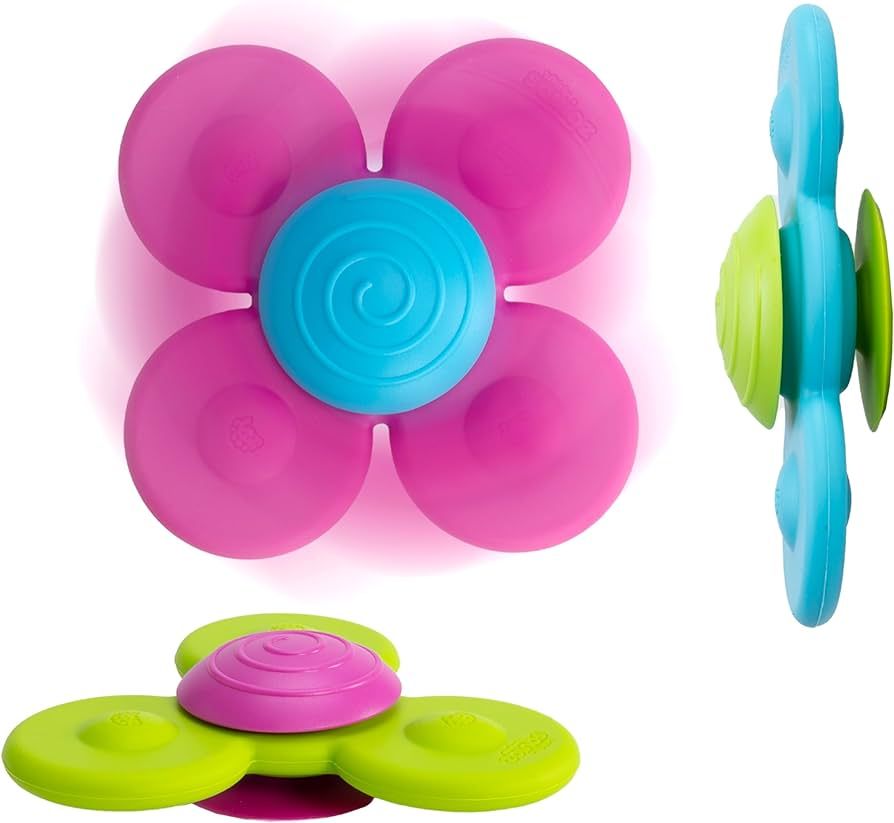 Fat Brain Toys Whirly Squigz - 3 Silicone Spinners for Toddlers & Kids, 10 mos+ | Amazon (US)
