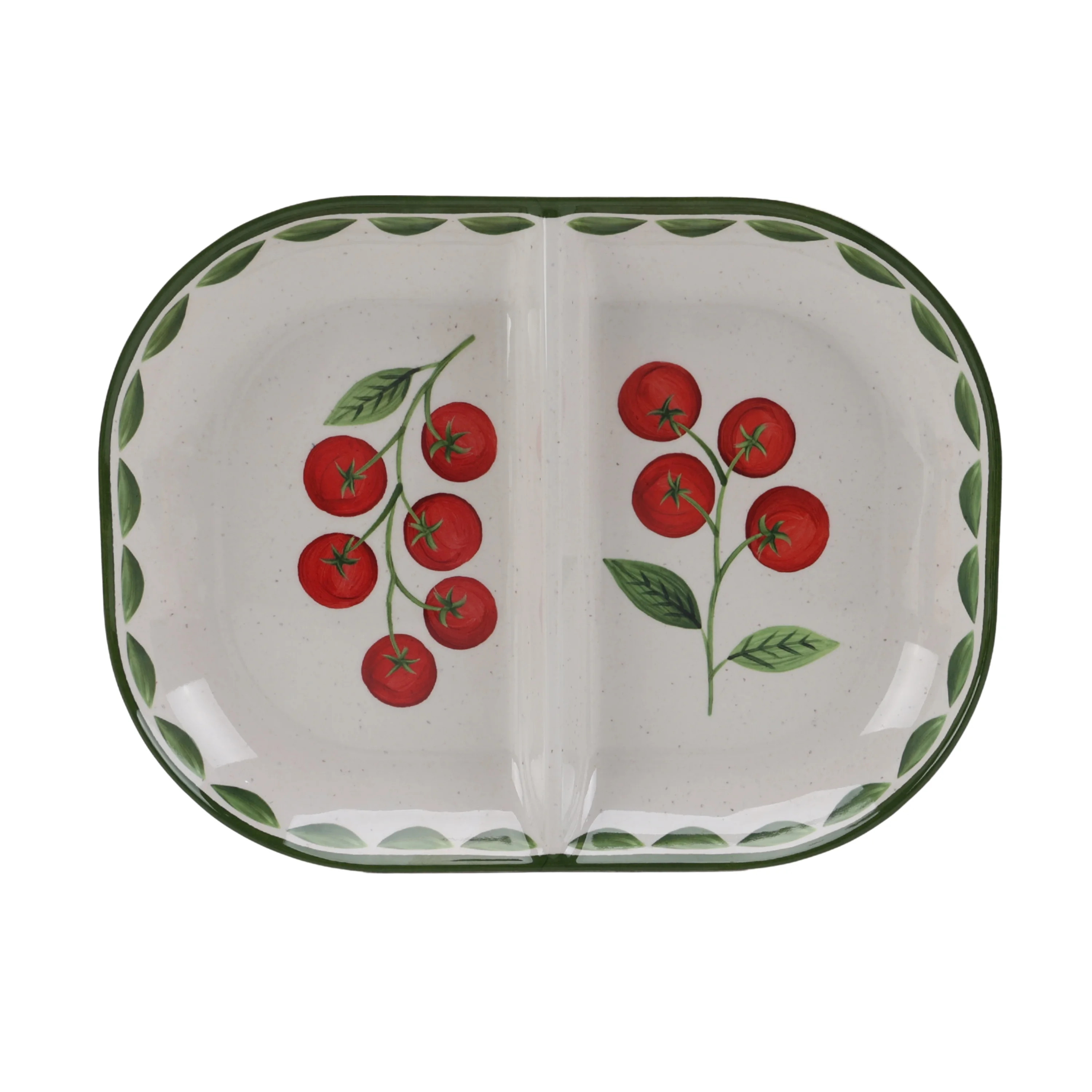 Better Homes and Gardens Tomato Beige Bamboo Melamine Divided Serving Tray | Walmart (US)