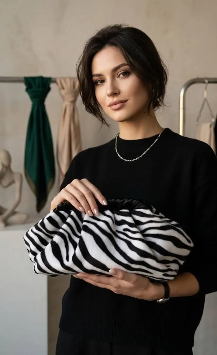 Zebra Faux Fur Clutch, Plush Animal Print Statement Evening Bag | Etsy (Global)